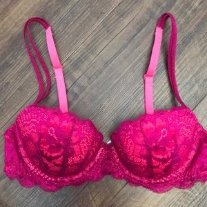 Pink push up bra demi